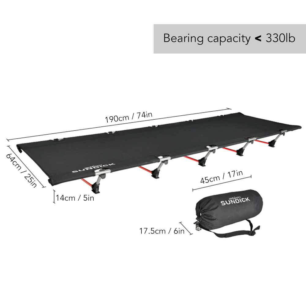 Cheap Goat Tents Portable Foldable Camping Cot Single Person Outdoor Folding Bed 330LB Bearing Weight Compact Outdoor Hiking Backpacking Picnic   